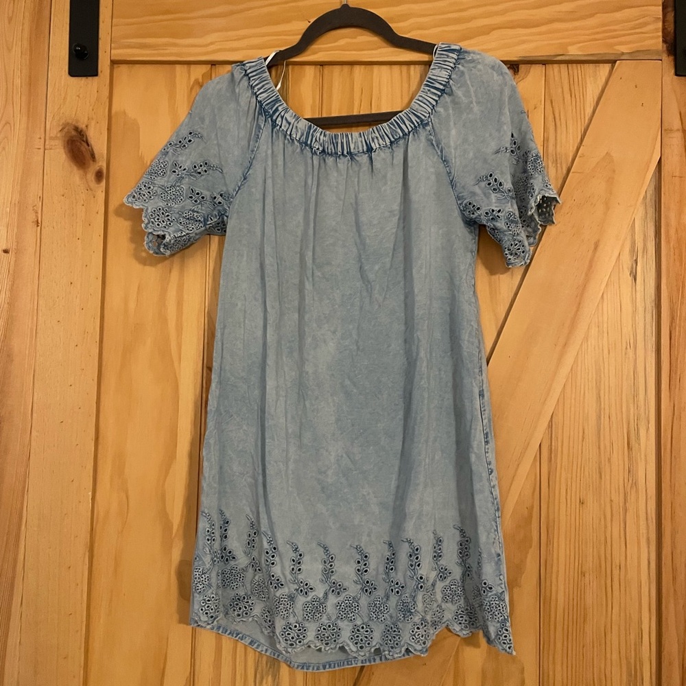 Blue Eyelet Women's Dress